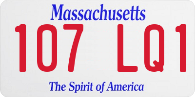 MA license plate 107LQ1