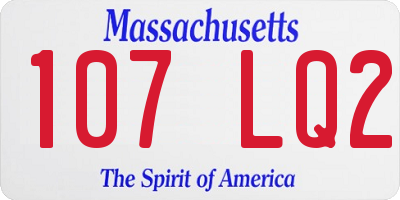 MA license plate 107LQ2