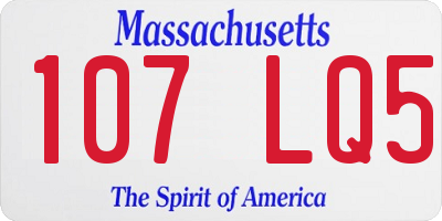 MA license plate 107LQ5