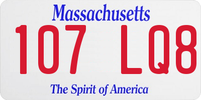 MA license plate 107LQ8