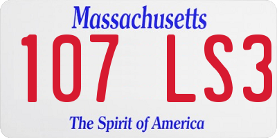 MA license plate 107LS3