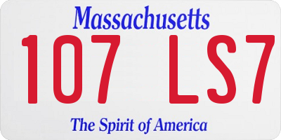 MA license plate 107LS7