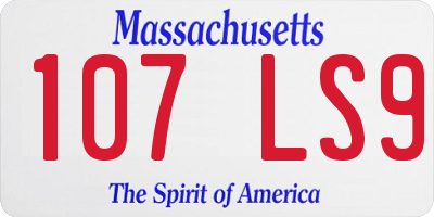 MA license plate 107LS9