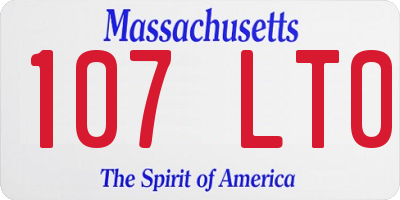 MA license plate 107LT0