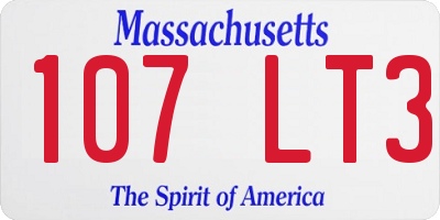 MA license plate 107LT3
