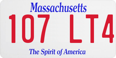MA license plate 107LT4