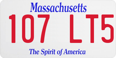 MA license plate 107LT5
