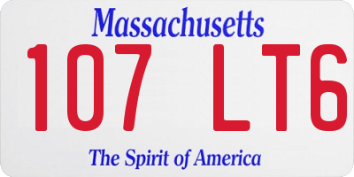 MA license plate 107LT6