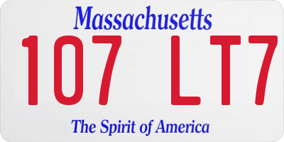 MA license plate 107LT7