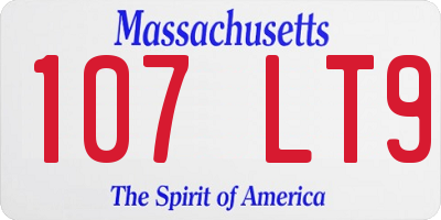 MA license plate 107LT9