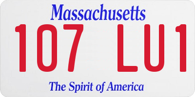 MA license plate 107LU1