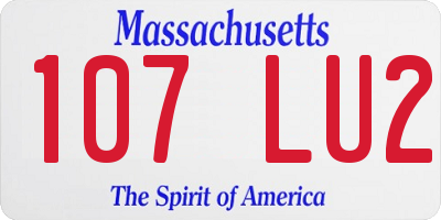 MA license plate 107LU2