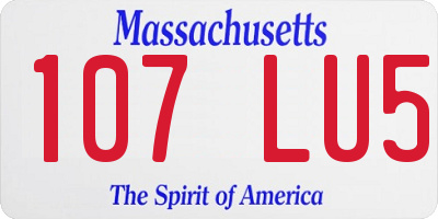 MA license plate 107LU5