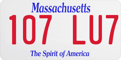 MA license plate 107LU7
