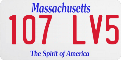 MA license plate 107LV5