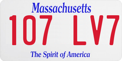 MA license plate 107LV7