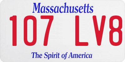 MA license plate 107LV8