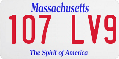 MA license plate 107LV9
