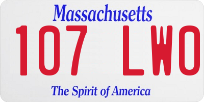 MA license plate 107LW0