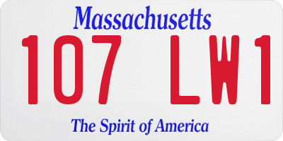 MA license plate 107LW1