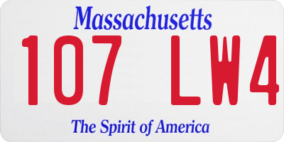 MA license plate 107LW4