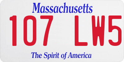 MA license plate 107LW5