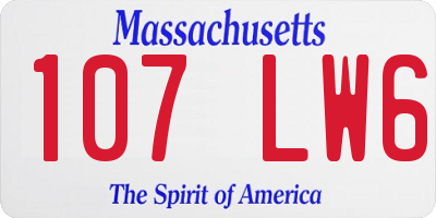 MA license plate 107LW6