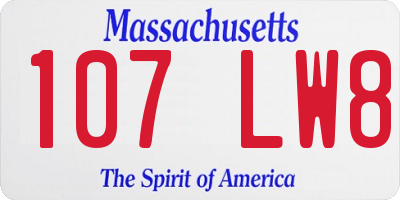MA license plate 107LW8