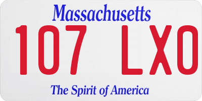 MA license plate 107LX0