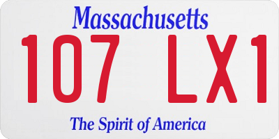 MA license plate 107LX1