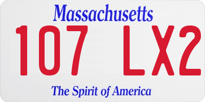 MA license plate 107LX2