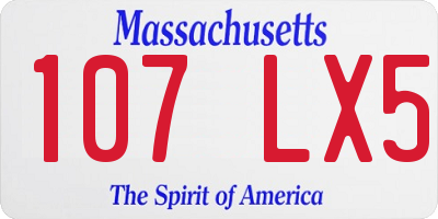 MA license plate 107LX5