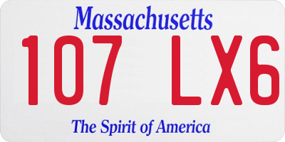 MA license plate 107LX6