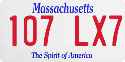 MA license plate 107LX7