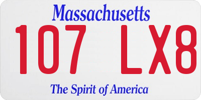 MA license plate 107LX8