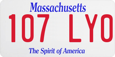 MA license plate 107LY0