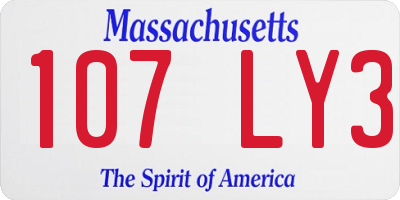 MA license plate 107LY3