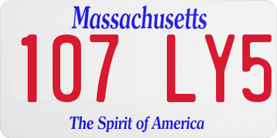 MA license plate 107LY5