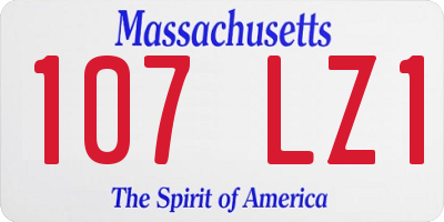 MA license plate 107LZ1