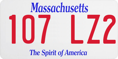 MA license plate 107LZ2