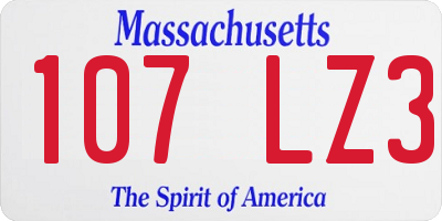 MA license plate 107LZ3