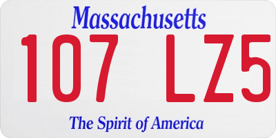 MA license plate 107LZ5