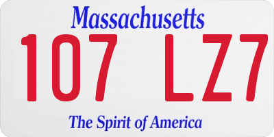 MA license plate 107LZ7