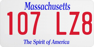 MA license plate 107LZ8