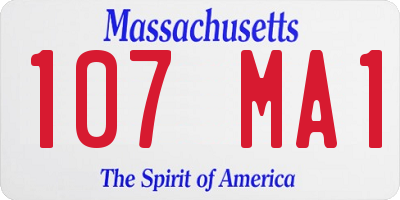 MA license plate 107MA1