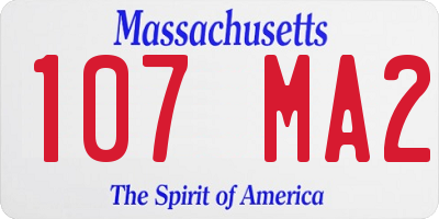 MA license plate 107MA2