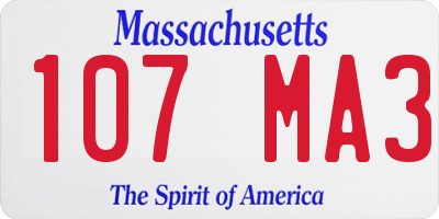 MA license plate 107MA3