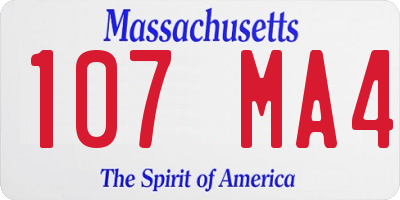 MA license plate 107MA4