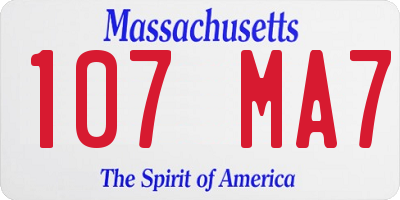 MA license plate 107MA7