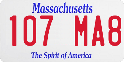 MA license plate 107MA8